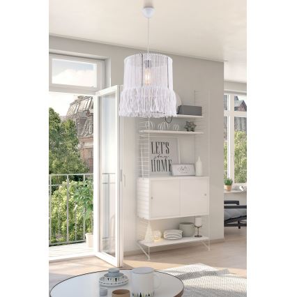 Lustre suspenso em cabo NESS MACRAME 1xE27/40W/230V branco