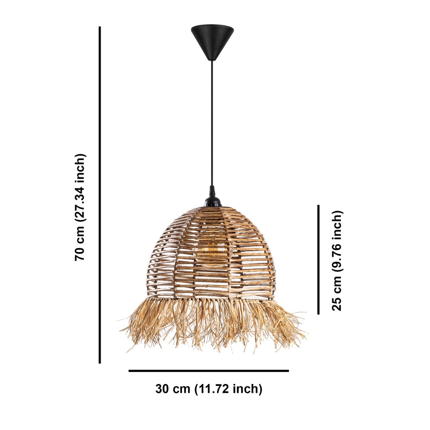 Lustre suspenso em cabo RUYO 1xE27/40W/230V castanho