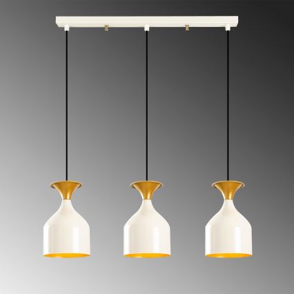 Lustre suspenso em cabo SIVANI 3xE27/40W/230V branco/cobre