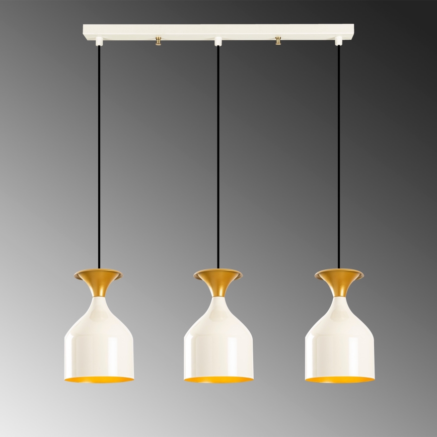 Lustre suspenso em cabo SIVANI 3xE27/40W/230V branco/cobre