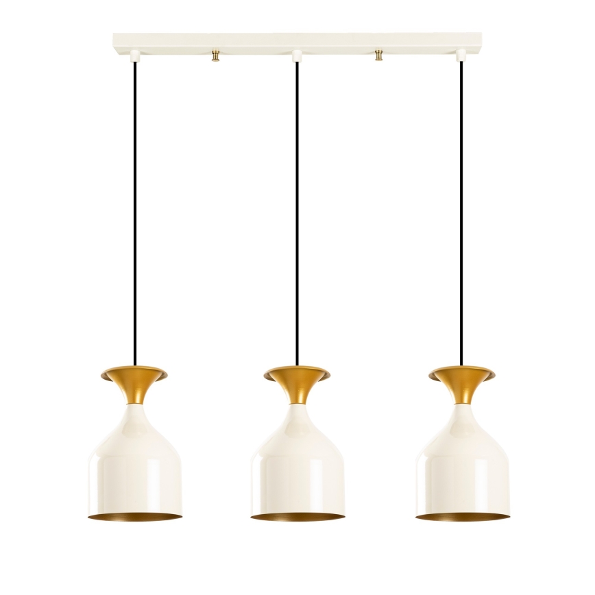 Lustre suspenso em cabo SIVANI 3xE27/40W/230V branco/cobre