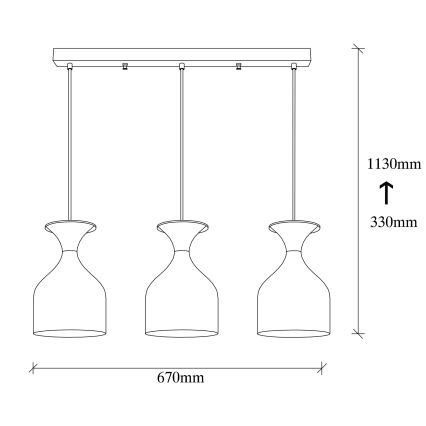 Lustre suspenso em cabo SIVANI 3xE27/40W/230V branco/cobre