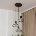 Lustre suspenso em cabo SOLANO 3xE27/15W/230V preto/cromo brilhante