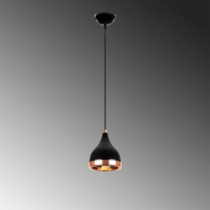 Lustre suspenso em cabo YILDO 1xE27/40W/230V preto/cobre