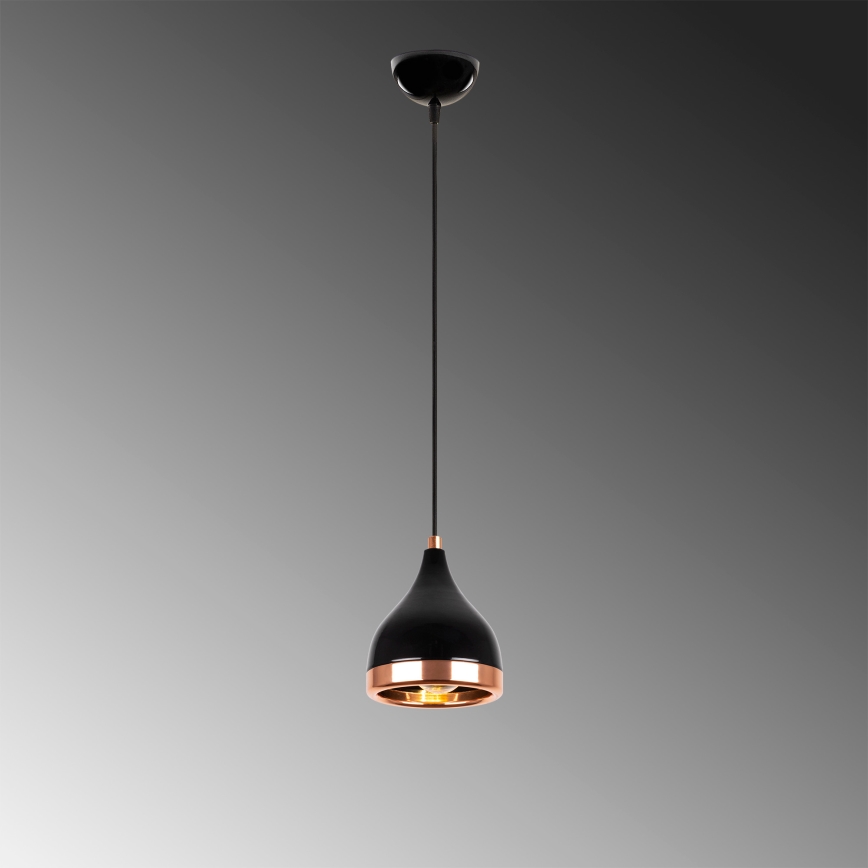Lustre suspenso em cabo YILDO 1xE27/40W/230V preto/cobre