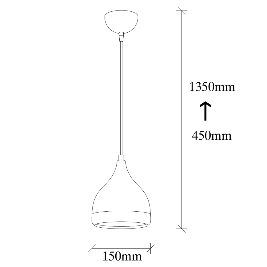 Lustre suspenso em cabo YILDO 1xE27/40W/230V preto/cobre