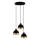 Lustre suspenso em cabo YILDO 3xE27/40W/230V preto/dourado