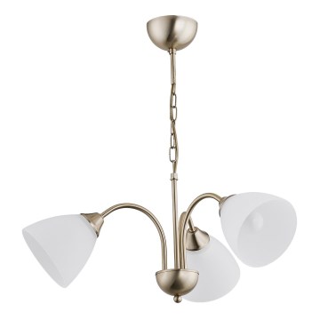 Lustre suspenso ENIGMA em corrente, 3x soquete E14/10W/230V, acabamento bronze