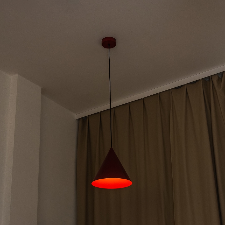 Lustre suspenso ETNA em cabo 1xE27/15W/230V, Ø 25 cm, vermelho
