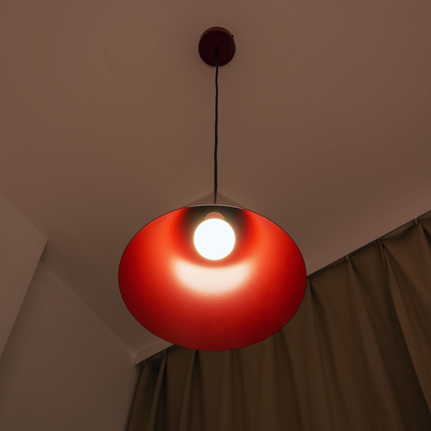 Lustre suspenso ETNA em cabo 1xE27/15W/230V, Ø 25 cm, vermelho
