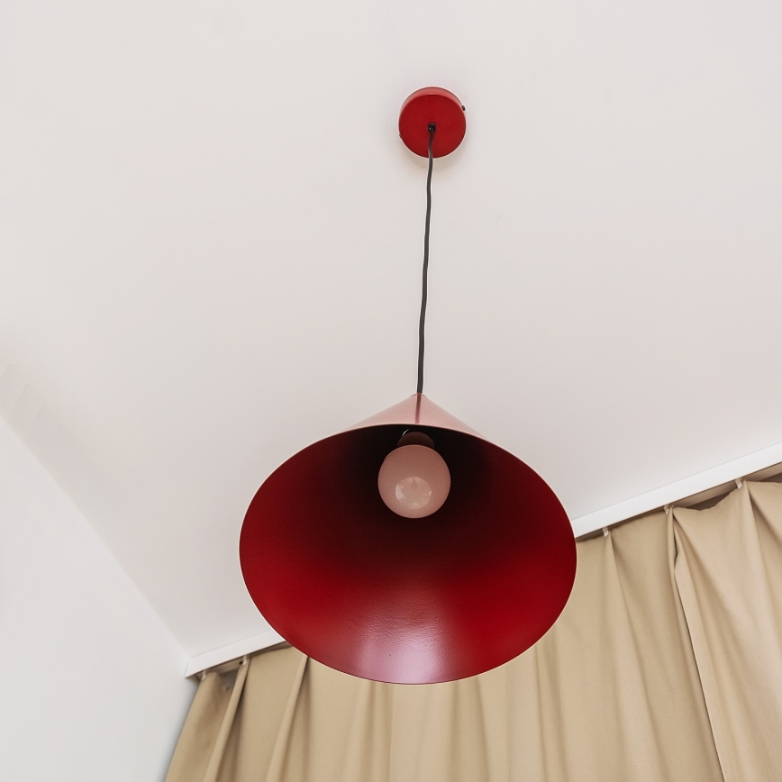 Lustre suspenso ETNA em cabo 1xE27/15W/230V, Ø 25 cm, vermelho