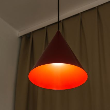 Lustre suspenso ETNA em cabo 1xE27/15W/230V, Ø 25 cm, vermelho