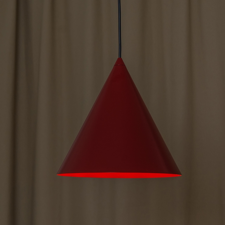 Lustre suspenso ETNA em cabo 1xE27/15W/230V, Ø 25 cm, vermelho