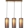 Lustre suspenso KIOTO 3xE27/40W/230V preto/faia