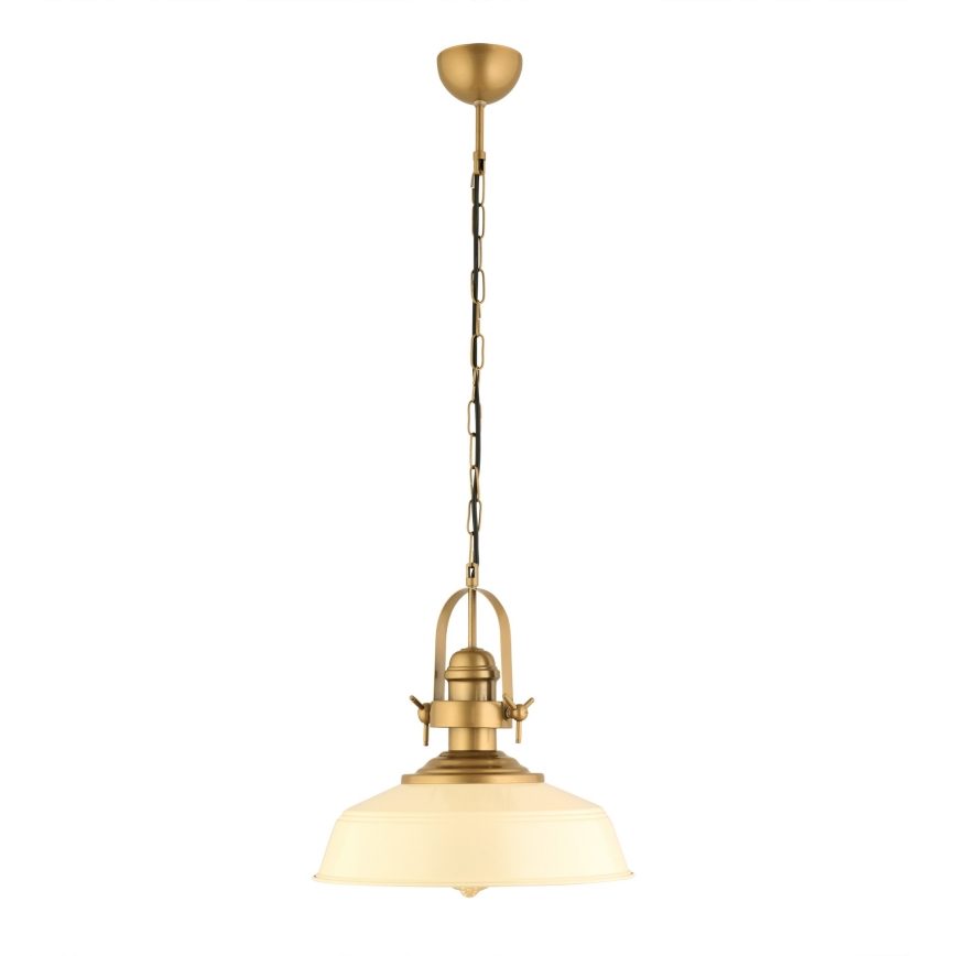 Lustre suspenso MONZA, 1x E27/40W/230V, Ø 35 cm, creme/bronze