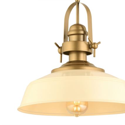Lustre suspenso MONZA, 1x E27/40W/230V, Ø 35 cm, creme/bronze