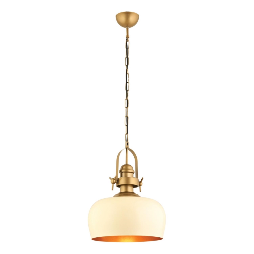 Lustre suspenso MONZA 1xE27/40W/230V, diâmetro 30 cm, creme/bronze