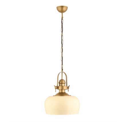 Lustre suspenso MONZA 1xE27/40W/230V, diâmetro 30 cm, creme/bronze