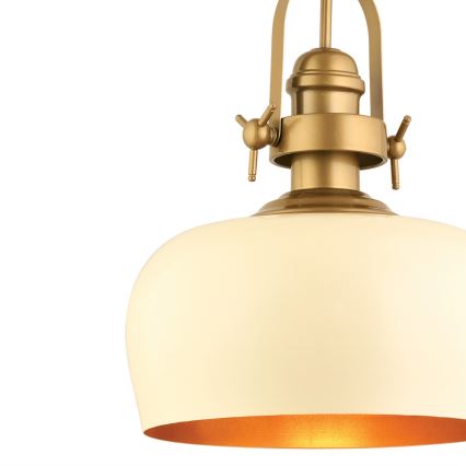 Lustre suspenso MONZA 1xE27/40W/230V, diâmetro 30 cm, creme/bronze