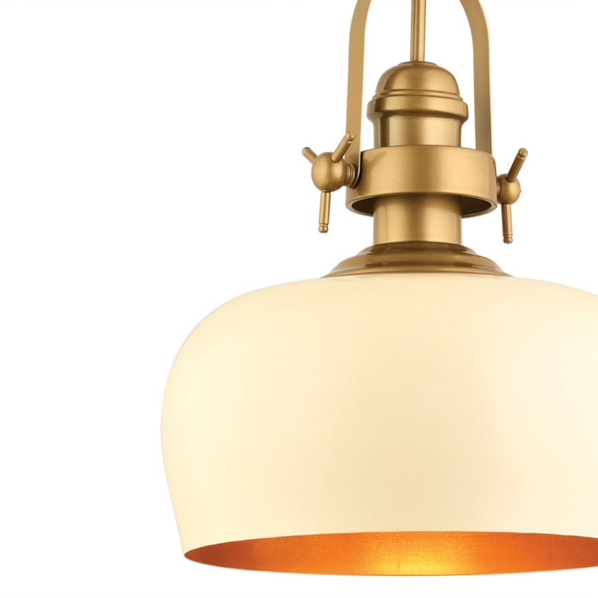 Lustre suspenso MONZA 1xE27/40W/230V, diâmetro 30 cm, creme/bronze