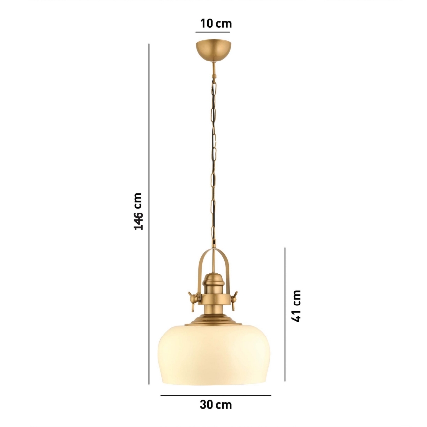 Lustre suspenso MONZA 1xE27/40W/230V, diâmetro 30 cm, creme/bronze