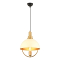 Lustre suspenso MONZA em cabo 1xE27/40W/230V Ø 30 cm creme/dourado