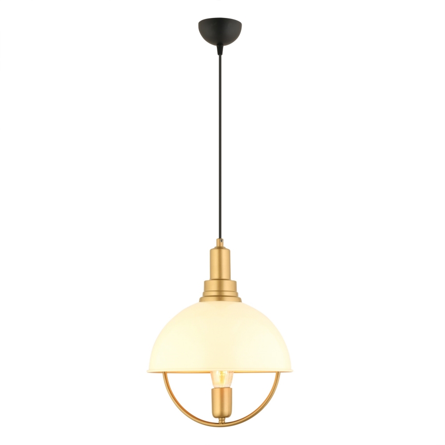 Lustre suspenso MONZA em cabo 1xE27/40W/230V Ø 30 cm creme/dourado