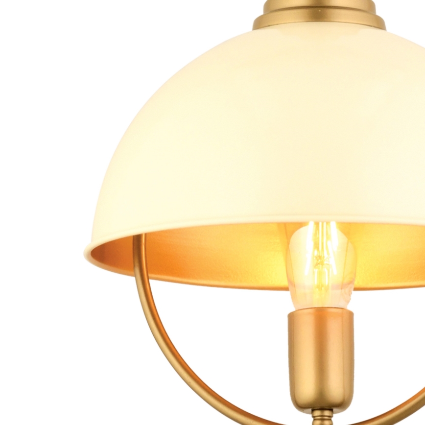 Lustre suspenso MONZA em cabo 1xE27/40W/230V Ø 30 cm creme/dourado
