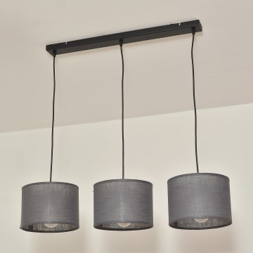 Lustre suspenso por cabo ALBA 3xE27/15W/230V cinzento