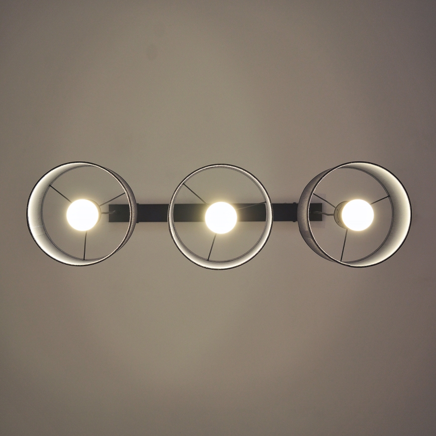 Lustre suspenso por cabo ALBA 3xE27/15W/230V cinzento