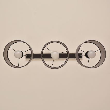 Lustre suspenso por cabo ALBA 3xE27/15W/230V cinzento