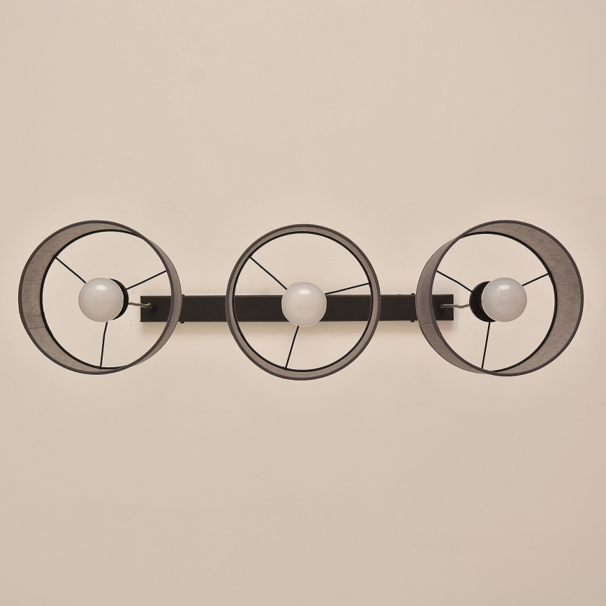 Lustre suspenso por cabo ALBA 3xE27/15W/230V cinzento