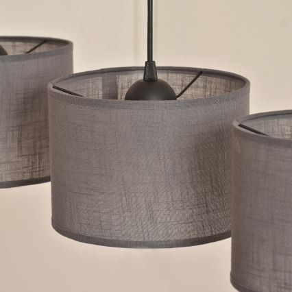 Lustre suspenso por cabo ALBA 3xE27/15W/230V cinzento