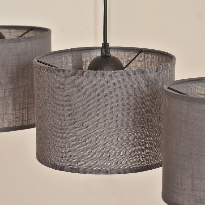 Lustre suspenso por cabo ALBA 3xE27/15W/230V cinzento