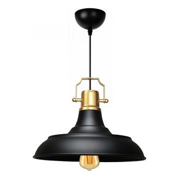 Lustre suspenso por cabo AYD 1xE27/40W/230V preto/dourado