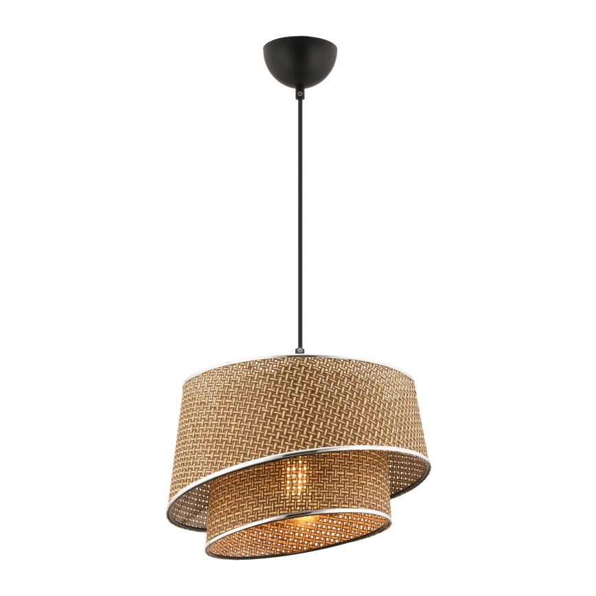 Lustre suspenso por cabo BARETTE 1xE27/60W/230V castanho/cromado brilhante