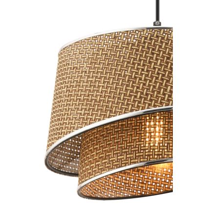 Lustre suspenso por cabo BARETTE 1xE27/60W/230V castanho/cromado brilhante