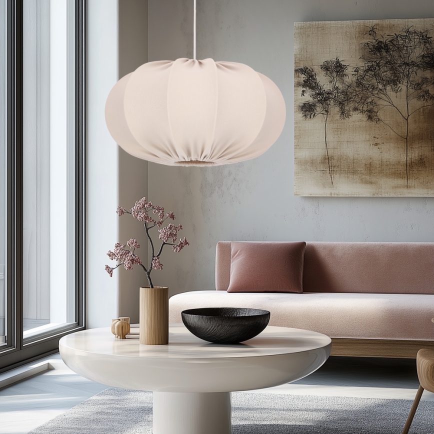 Lustre suspenso por cabo CAFEE 1xE27/40W/230V, diâmetro 52 cm, bege