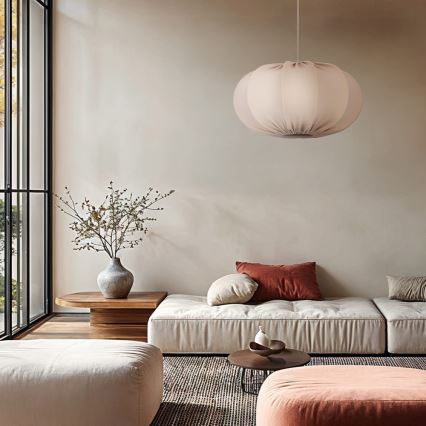 Lustre suspenso por cabo CAFEE 1xE27/40W/230V, diâmetro 52 cm, bege