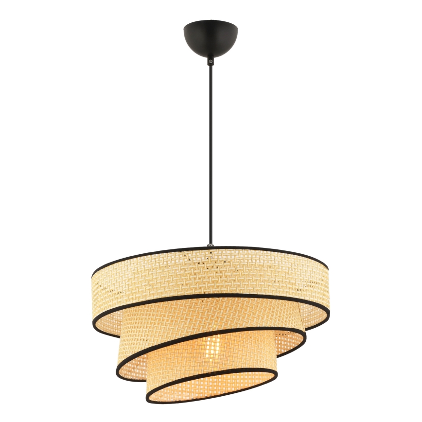 Lustre suspenso por cabo COUPER 1xE27/60W/230V bege/preto
