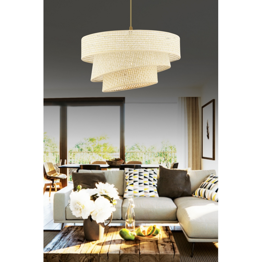 Lustre suspenso por cabo COUPER 1xE27/60W/230V creme