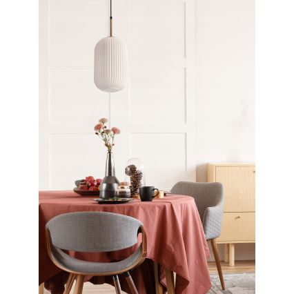 Lustre suspenso por cabo CRESTO 1xE27/40W/230V branco/dourado