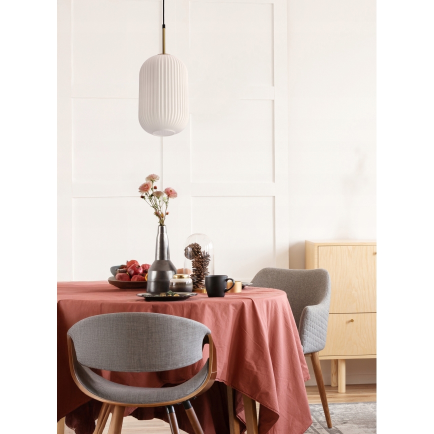 Lustre suspenso por cabo CRESTO 1xE27/40W/230V branco/dourado