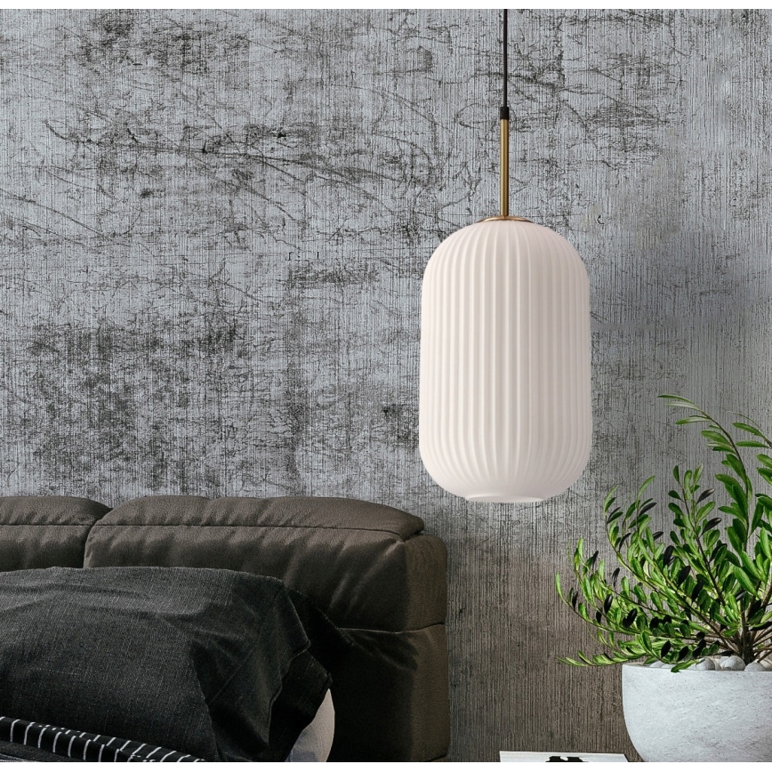 Lustre suspenso por cabo CRESTO 1xE27/40W/230V branco/dourado