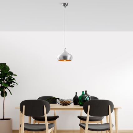 Lustre suspenso por cabo DODO 1xE27/40W/230V cromado mate