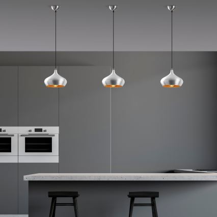 Lustre suspenso por cabo DODO 1xE27/40W/230V cromado mate