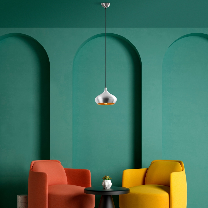 Lustre suspenso por cabo DODO 1xE27/40W/230V cromado mate