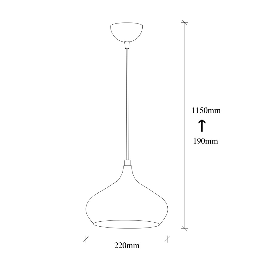 Lustre suspenso por cabo DODO 1xE27/40W/230V cromado mate