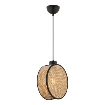 Lustre suspenso por cabo DRUM 1xE27/60W/230V castanho/preto