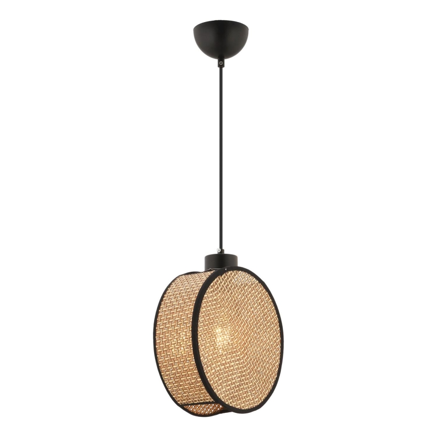 Lustre suspenso por cabo DRUM 1xE27/60W/230V castanho/preto